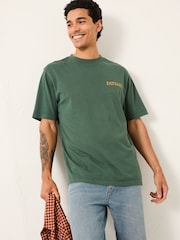FatFace Emerald Green Out And A Trout Graphic Tshirt - Image 1 of 6
