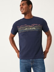 FatFace Navy Alfresco Graphic T-Shirt - Image 1 of 5