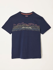 FatFace Navy Alfresco Graphic T-Shirt - Image 5 of 5