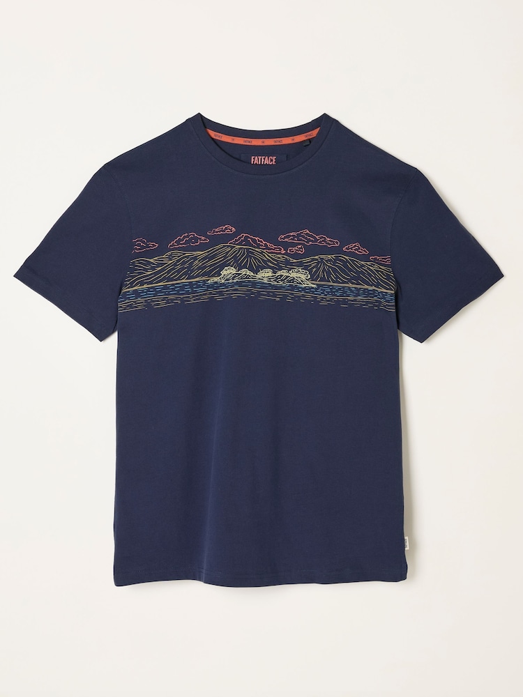 FatFace Navy Alfresco Graphic T-Shirt - Image 5 of 5