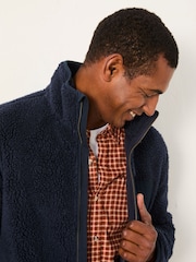 FatFace Navy Plain Fleece Zip Through - Image 3 of 6