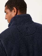 FatFace Navy Plain Fleece Zip Through - Image 4 of 6