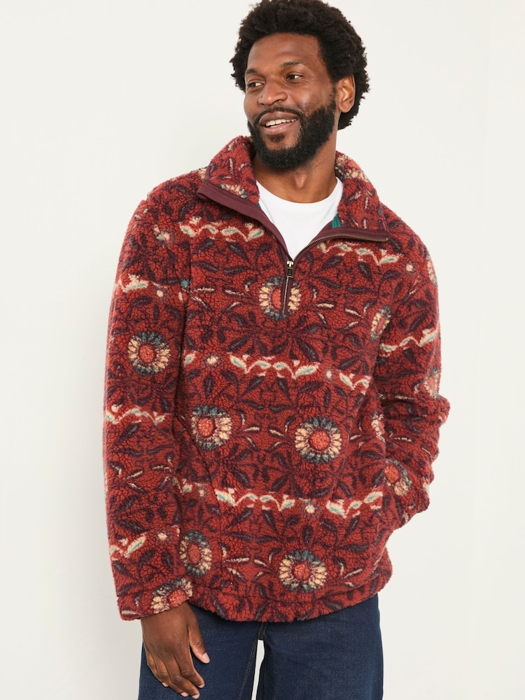 FatFace Terracotta Willow Printed Half Neck Fleece - Image 2 of 6