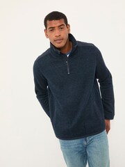 FatFace Haxby Navy Half Zip Sweat - Image 1 of 5
