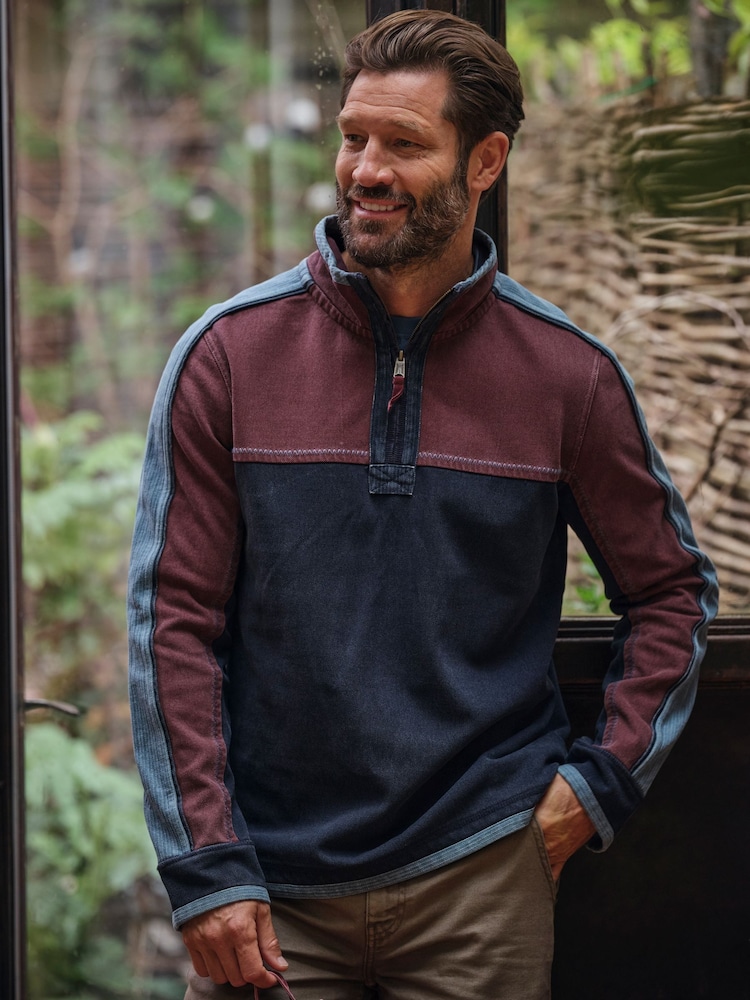 FatFace Airlie Navy Panel Sweat - Image 1 of 6