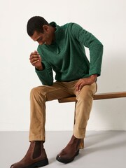 FatFace Haxby Emerald Green Half Zip Sweat - Image 5 of 6