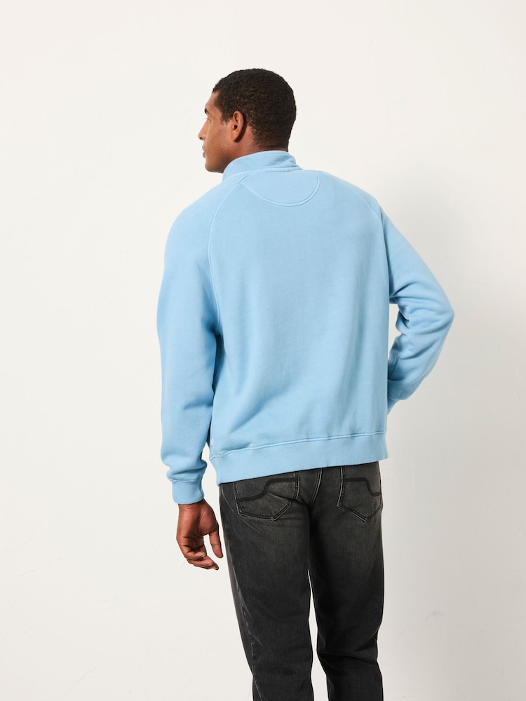 FatFace Brooke Chambray Blue Half Neck Sweat Top - Image 2 of 5