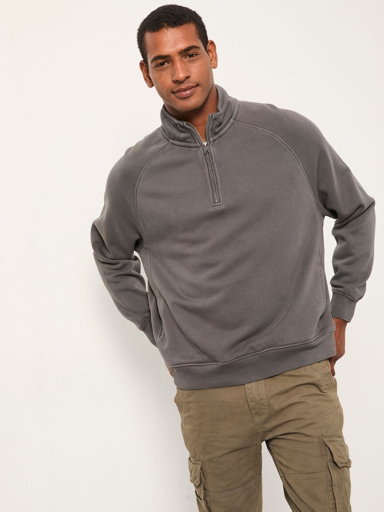 FatFace Brooke Grey Half Neck Sweat Top - Image 1 of 5 FatFace Brooke Grey Half Neck Sweat Top - Image 1 of 5