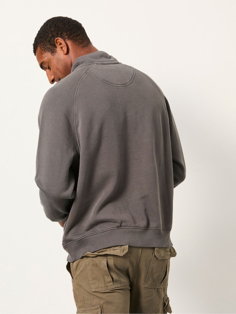 FatFace Brooke Grey Half Neck Sweat Top - Image 2 of 5 FatFace Brooke Grey Half Neck Sweat Top - Image 2 of 5