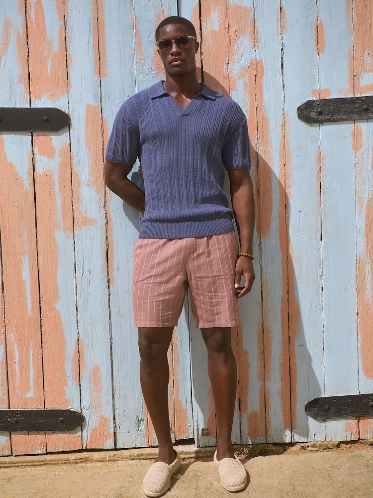 أزرق - Regular Fit Cotton Rich Short Sleeve Trophy Knit Polo Shirt - صورة 2 من 8
