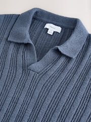 أزرق - Regular Fit Cotton Rich Short Sleeve Trophy Knit Polo Shirt - صورة 7 من 8