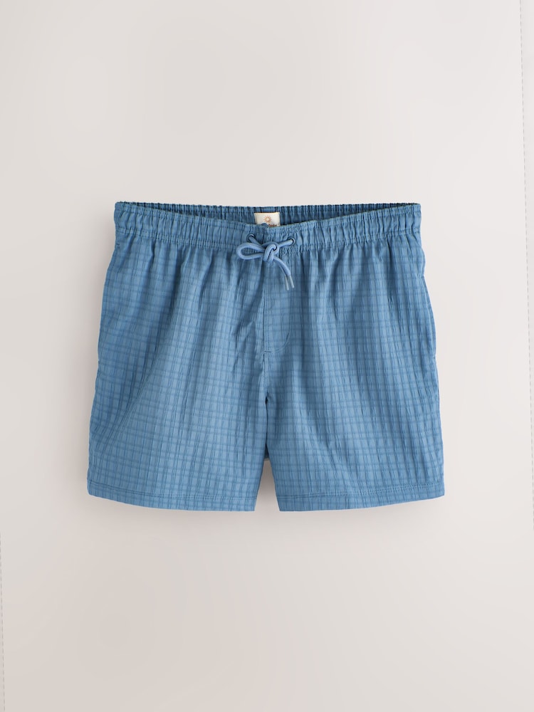 Blue Waffle Textured Swim Shorts - Image 1 of 3