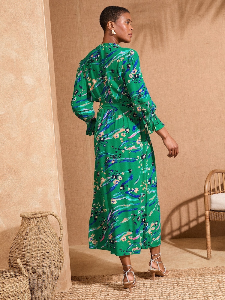 Love & Roses Notch Neck Belted Midi Shirt Dress - Imagen 4 de 4