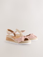 Nua - Forever Comfort ® Suede Bow Alpercatas Plataforma Cunhas - Imagem 2 de 5