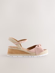 Nua - Forever Comfort ® Suede Bow Alpercatas Plataforma Cunhas - Imagem 3 de 5