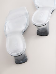 Silver Forever Comfort® Square Toe Vinyl Wedge Mules - Image 4 of 5