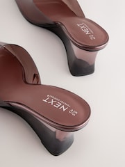 Chocolate Brown Forever Comfort® Square Toe Vinyl Wedge Mules - Image 4 of 5