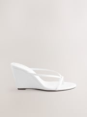 White Forever Comfort® Toe Thong Wedge Heels - Image 2 of 5
