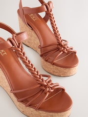 Tan Brown Forever Comfort® Plaited Strappy Wedge Heels - Image 7 of 9
