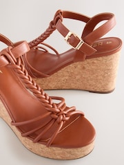 Tan Brown Forever Comfort® Plaited Strappy Wedge Heels - Image 8 of 9