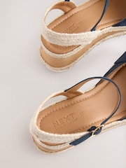 Navy Standard Fit Forever Comfort® Suede Bow Espadrilles Platform Wedges - Image 5 of 5