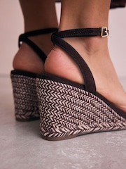 Chocolate Brown Forever Comfort® Square Toe Espadrille Wedge Heels - Image 3 of 9