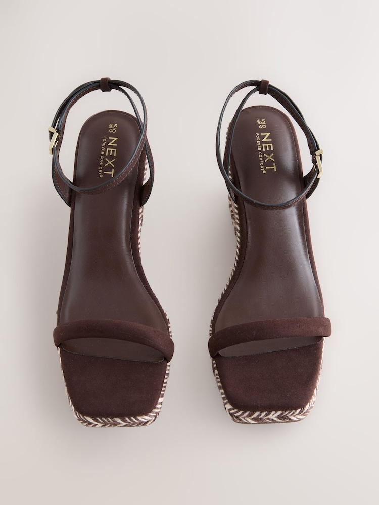 Buy Chocolate Brown Square Toe Espadrille Wedge Heels from Next