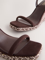 Chocolate Brown Forever Comfort® Square Toe Espadrille Wedge Heels - Image 7 of 9