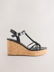 Black Forever Comfort® Plaited Strappy Wedge Heels - Image 5 of 8