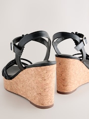 Black Forever Comfort® Plaited Strappy Wedge Heels - Image 6 of 8