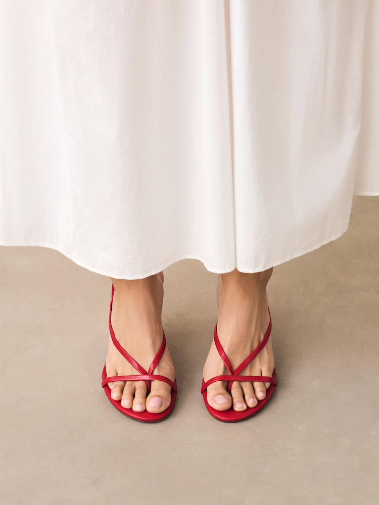Red Forever Comfort® Toe Thong Wedge Heels - Image 1 of 8