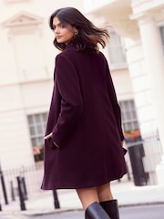 Burgunderrot - Friends Like These Tailored Mid Length Single Button Coat - Bild 5 von 5