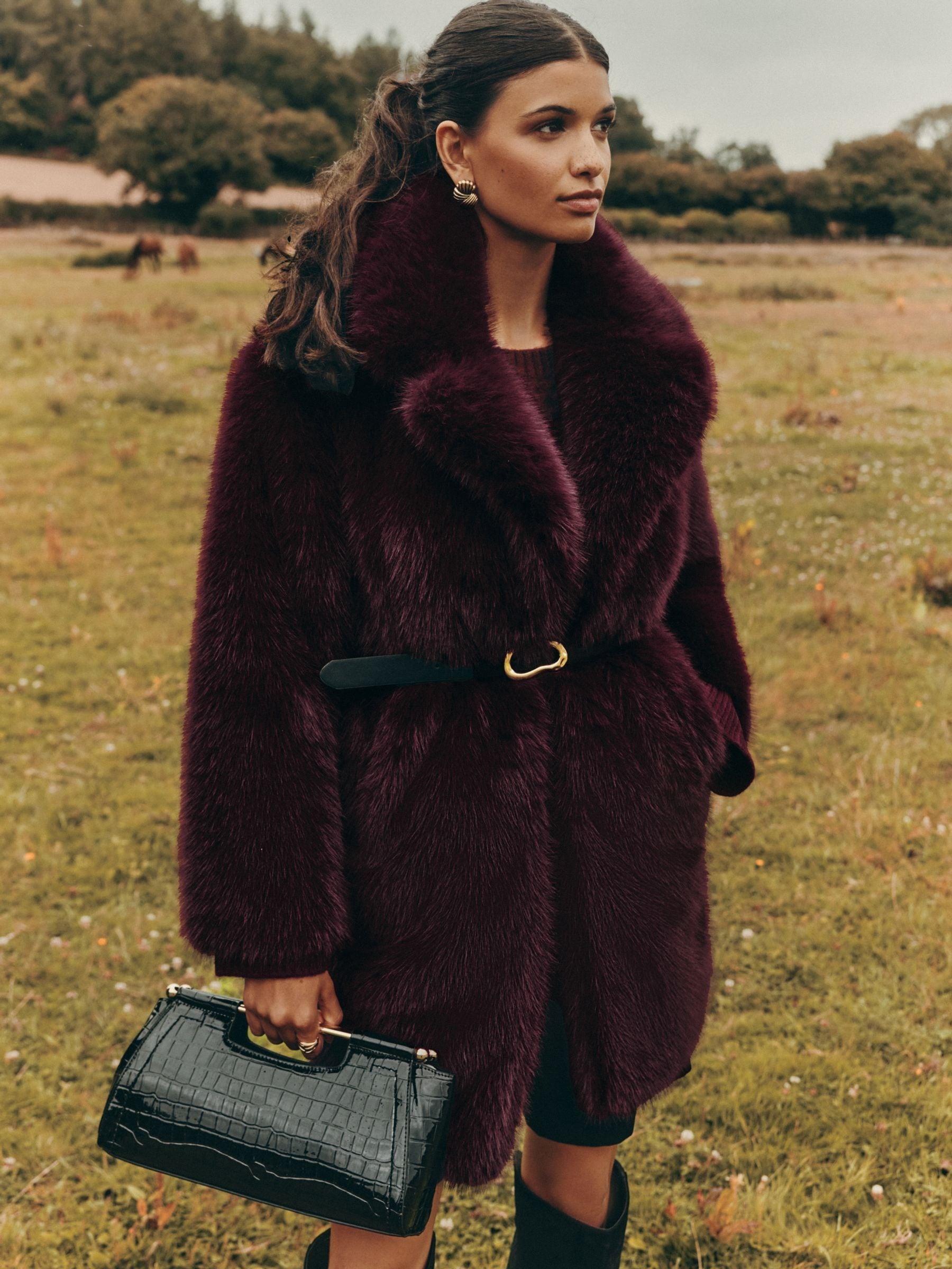 Buy Friends Like These X Lucy Mecklenburgh Burgundy Red Belted