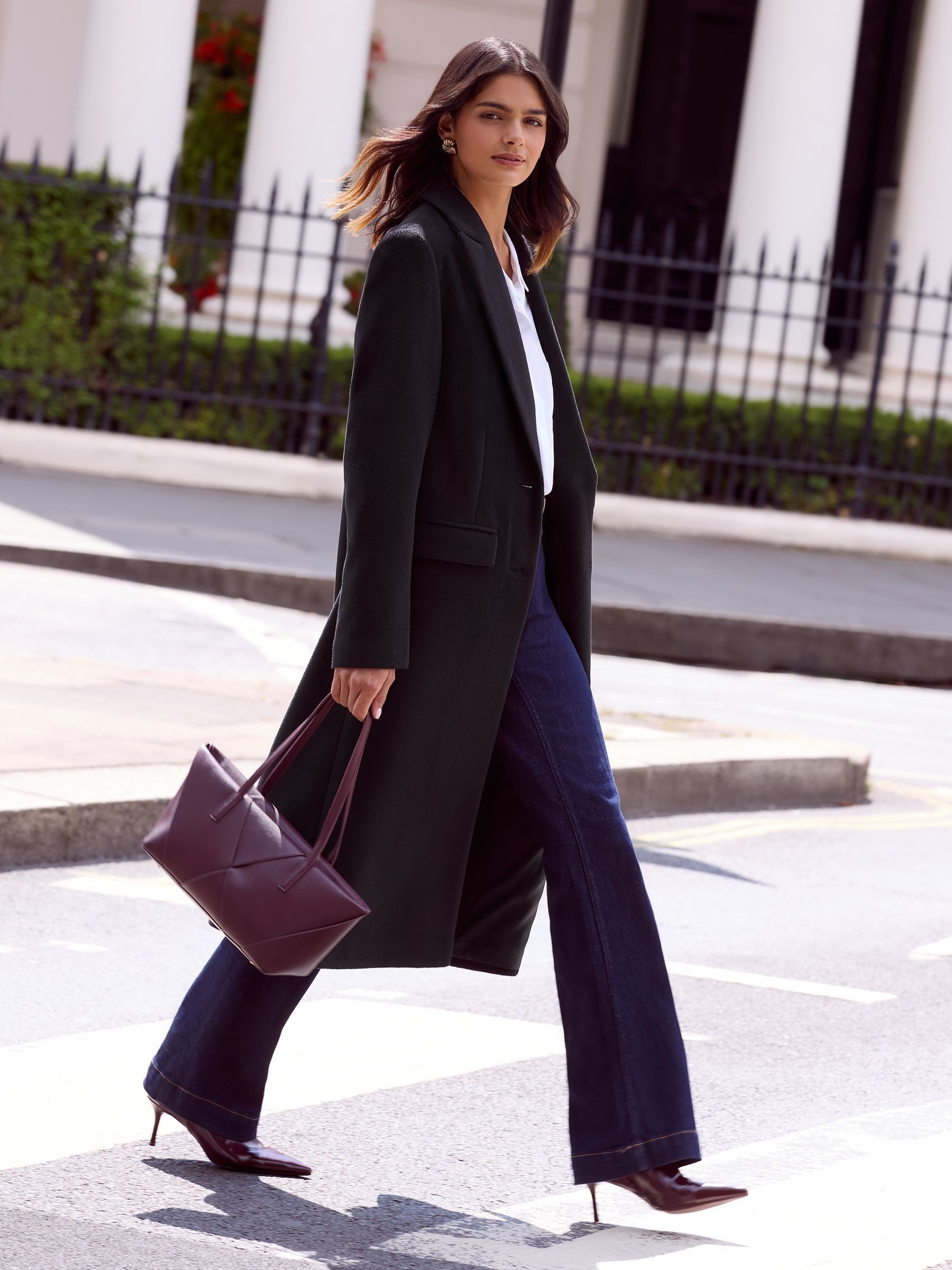 Friends Like These Black Tailored Maxi Length Single Button Coat