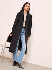 Friends Like These Black Tailored Maxi Length Single Button Coat - Image 1 of 4