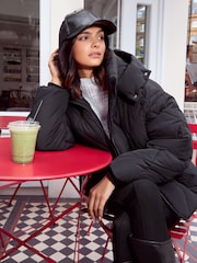Friends Like These Black Short Quilted Puffer Jacket - Image 2 of 5