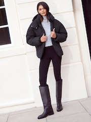 Friends Like These Black Short Quilted Puffer Jacket - Image 4 of 5
