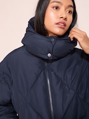 Friends Like These Navy Short Quilted Puffer Jacket - Image 2 of 4