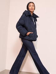 Friends Like These Navy Short Quilted Puffer Jacket - Image 3 of 4