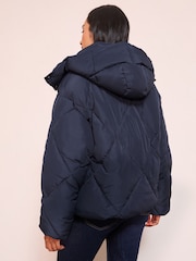 Friends Like These Navy Short Quilted Puffer Jacket - Image 4 of 4