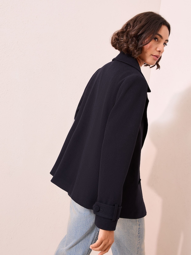 Friends Like These Navy Double Breasted Peacoat - Image 4 of 4
