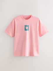 Blue/Navy/Pink Graphic 100% Cotton T-Shirts 3 Pack - Image 2 of 9