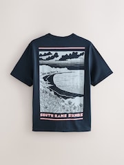 Blue/Navy/Pink Graphic 100% Cotton T-Shirts 3 Pack - Image 3 of 9