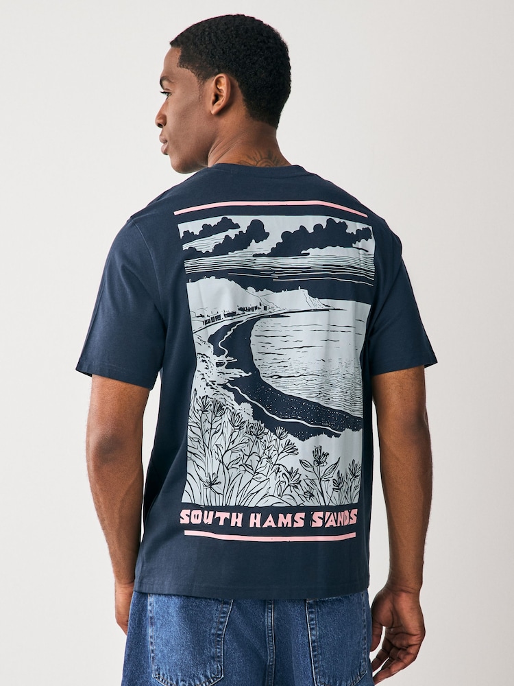 Blue/Navy/Pink Graphic Print T-Shirts 3 Pack - Image 4 of 13