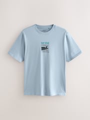 Blue/Navy/Pink Graphic 100% Cotton T-Shirts 3 Pack - Image 5 of 9