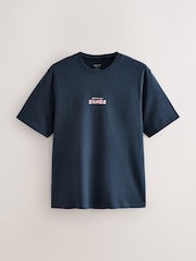 Blue/Navy/Pink Graphic 100% Cotton T-Shirts 3 Pack - Image 7 of 9