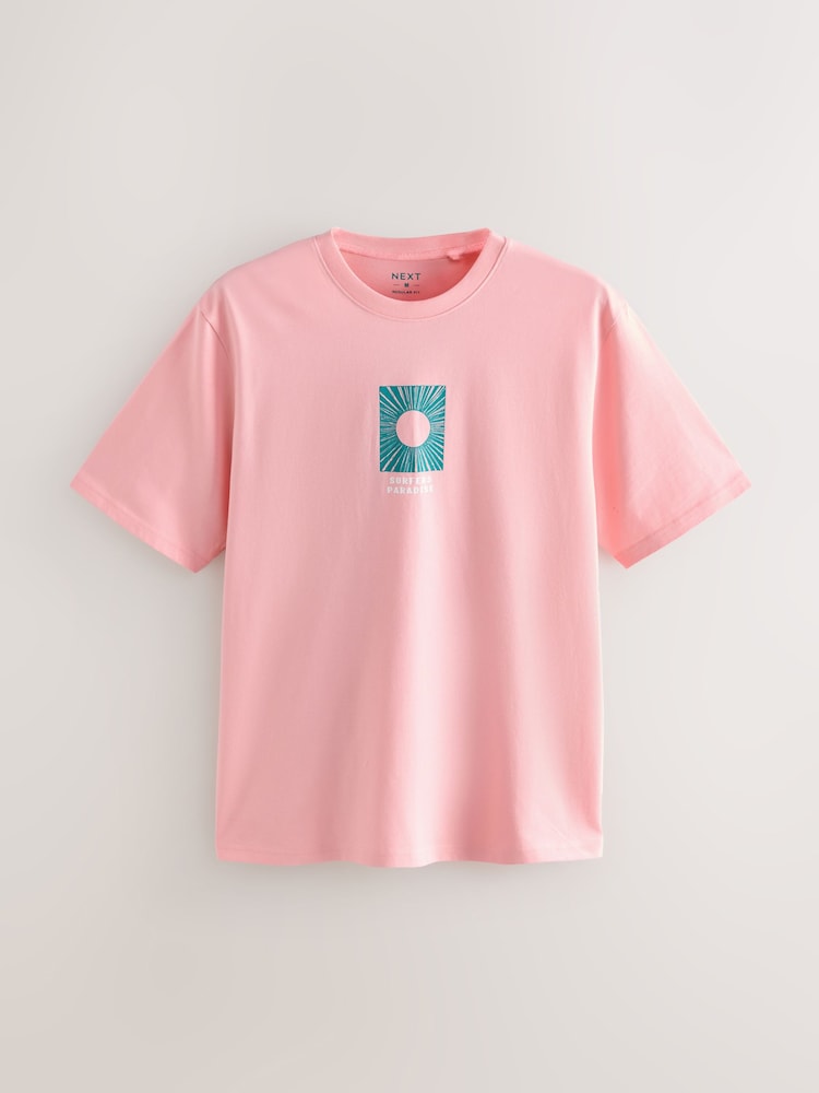 Blue/Navy/Pink Graphic Print T-Shirts 3 Pack - Image 8 of 13
