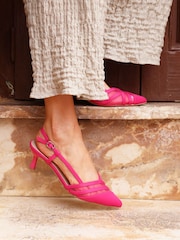 Linzi Pink Milan Mesh Court Heels - Image 1 of 5
