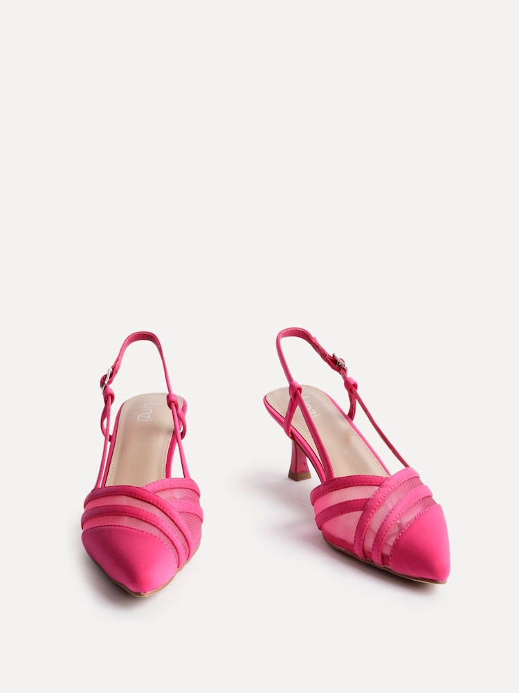 Linzi Pink Milan Mesh Court Heels - Image 3 of 5