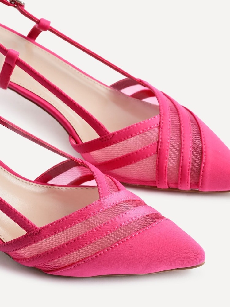 Linzi Pink Milan Mesh Court Heels - Image 4 of 5